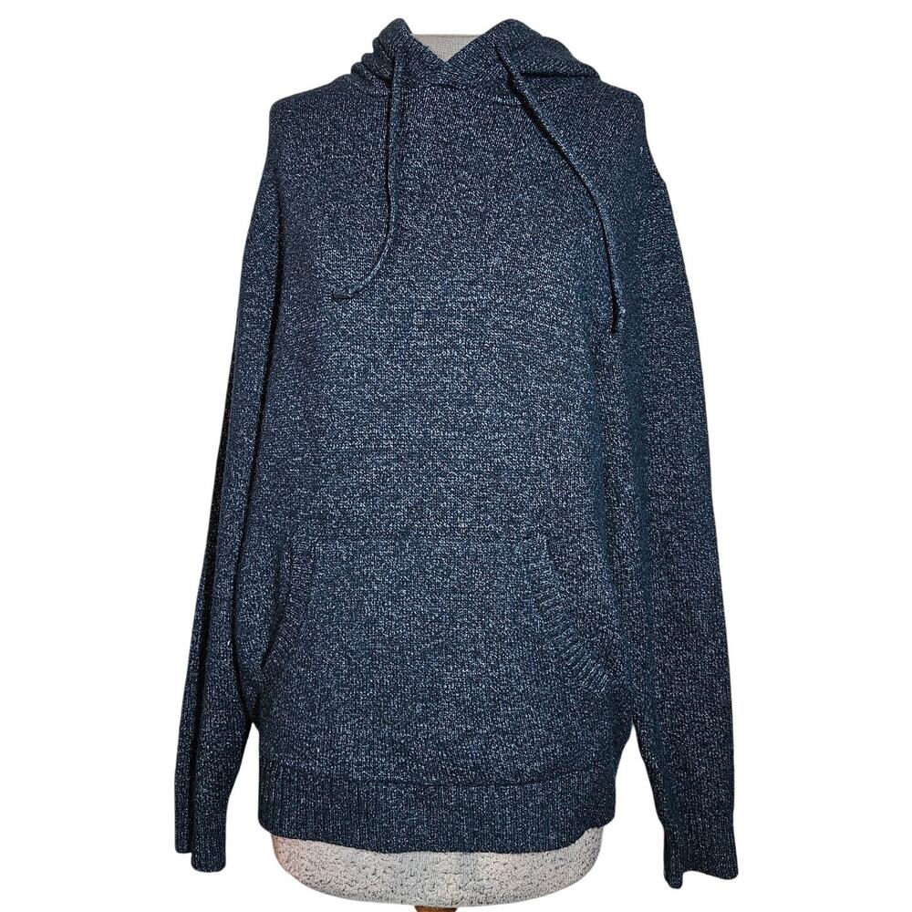 Hooded Pullover Cotton Blend Sweater Size Medium